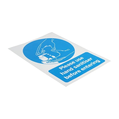Please Use Hand Sanitiser Before Entering Sign A5 Self-Adhesive fn840