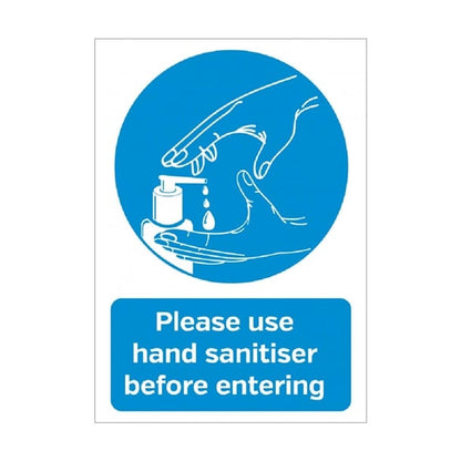 Please Use Hand Sanitiser Before Entering Sign A5 Self-Adhesive fn840