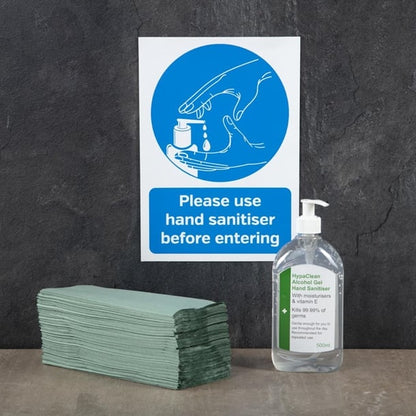 Please Use Hand Sanitiser Before Entering Sign A4 Self-Adhesive fn841
