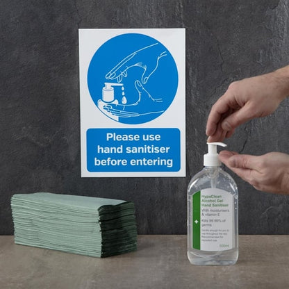 Please Use Hand Sanitiser Before Entering Sign A4 Self-Adhesive fn841