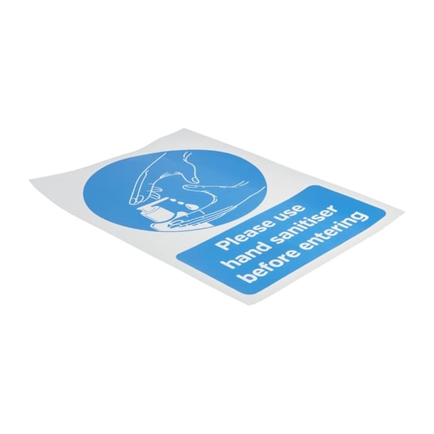 Please Use Hand Sanitiser Before Entering Sign A4 Self-Adhesive fn841