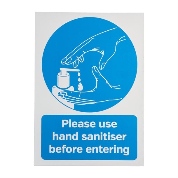 Please Use Hand Sanitiser Before Entering Sign A4 Self-Adhesive fn841