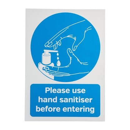 Please Use Hand Sanitiser Before Entering Sign A4 Self-Adhesive fn841