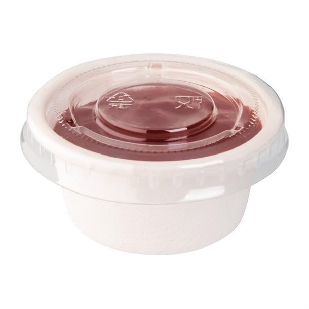 Fiesta Recyclable PET Bagasse Cup Lids Clear (1000 Pack) fp426