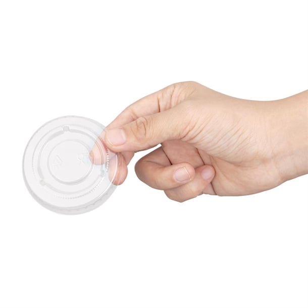 Fiesta Recyclable PET Bagasse Cup Lids Clear (1000 Pack) fp426
