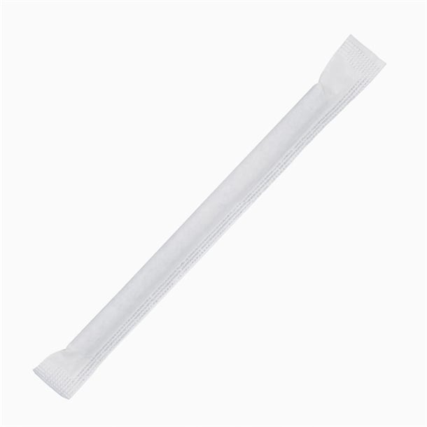 Fiesta Compostable Individually Wrapped Paper Cocktail Stirrer Straws Black (250 Pack) fp441
