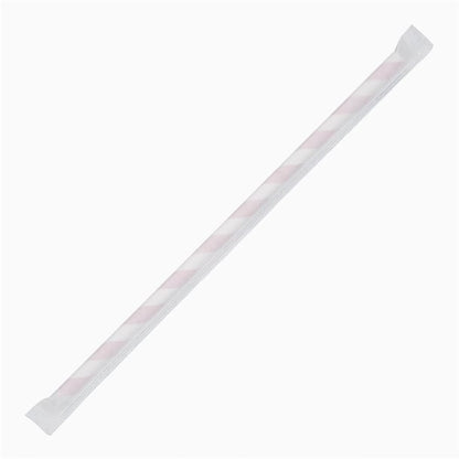 Fiesta Compostable Individually Wrapped Paper Straws Red Stripes (250 Pack) fp442