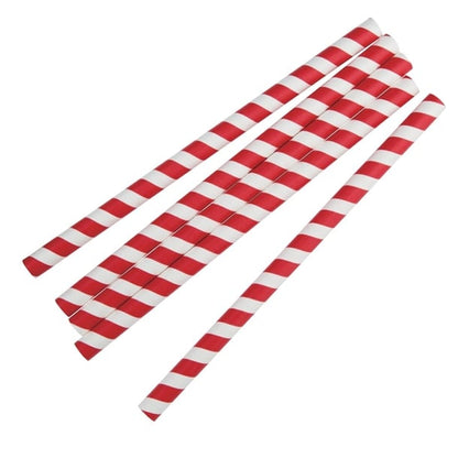Fiesta Compostable Individually Wrapped Paper Smoothie Straws Red Stripes (250 Pack) fp443