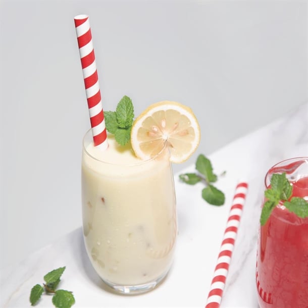 Fiesta Compostable Individually Wrapped Paper Smoothie Straws Red Stripes (250 Pack) fp443