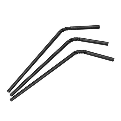Fiesta Compostable Individually Wrapped Bendy Paper Straws Black (250 Pack) fp444