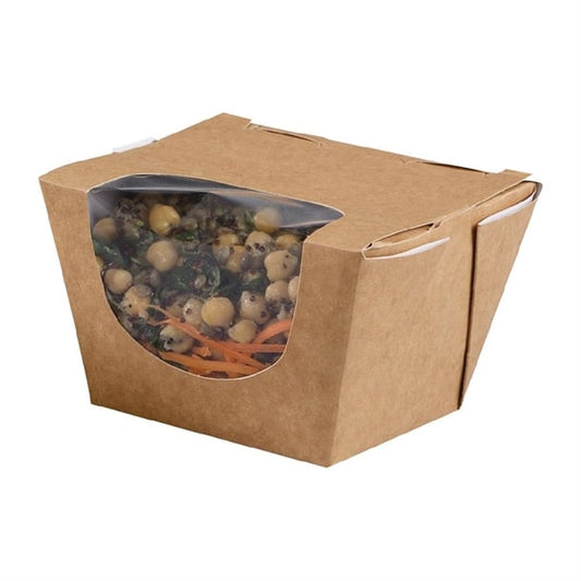 Colpac Zest Compostable Kraft Deep Salad Boxes 900ml / 32oz (250 Pack) fp580