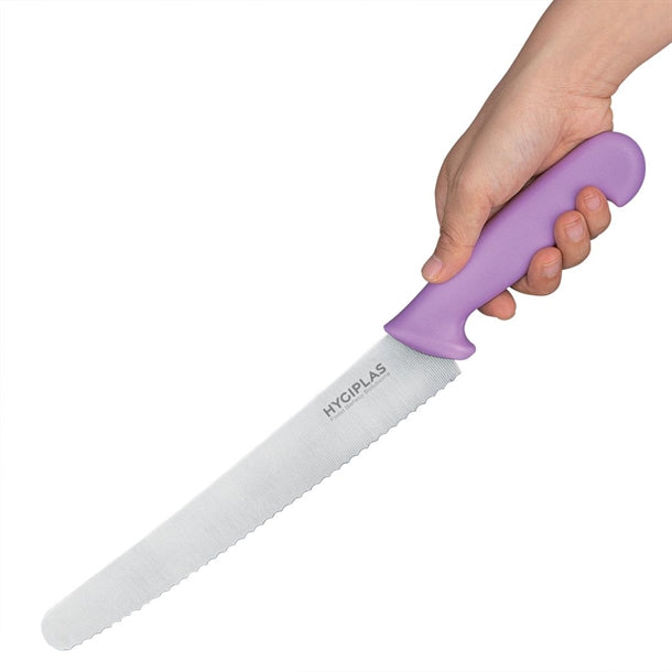 Hygiplas Serrated Pastry Knife Purple 25.4cm fp733