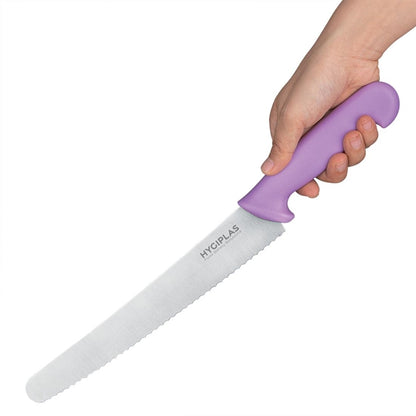Hygiplas Serrated Pastry Knife Purple 25.4cm fp733