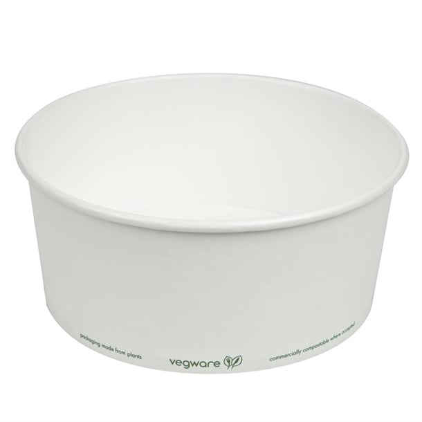 Vegware 185-Series Compostable Bon Appetit Wide PLA-lined Paper Food Bowls p_fs176