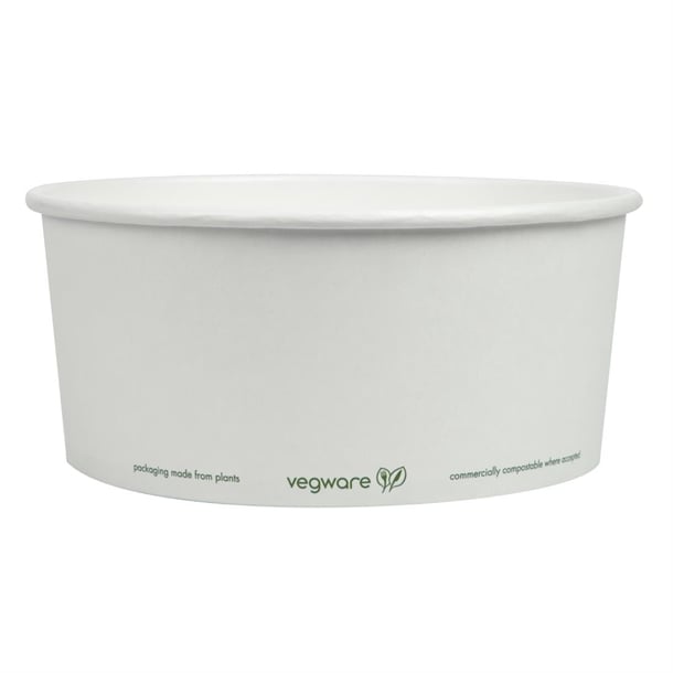 Vegware 185-Series Compostable Bon Appetit Wide PLA-lined Paper Food Bowls p_fs176