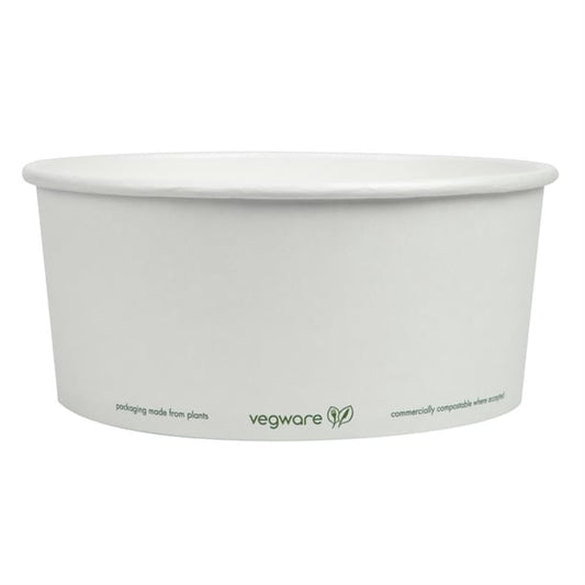 Vegware 185-Series Compostable Bon Appetit Wide PLA-lined Paper Food Bowls p_fs176