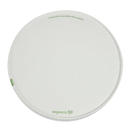 Vegware 185-Series Compostable Bon Appetit Wide PLA-lined Paper Food Bowl Lid (300 Pack) fs179