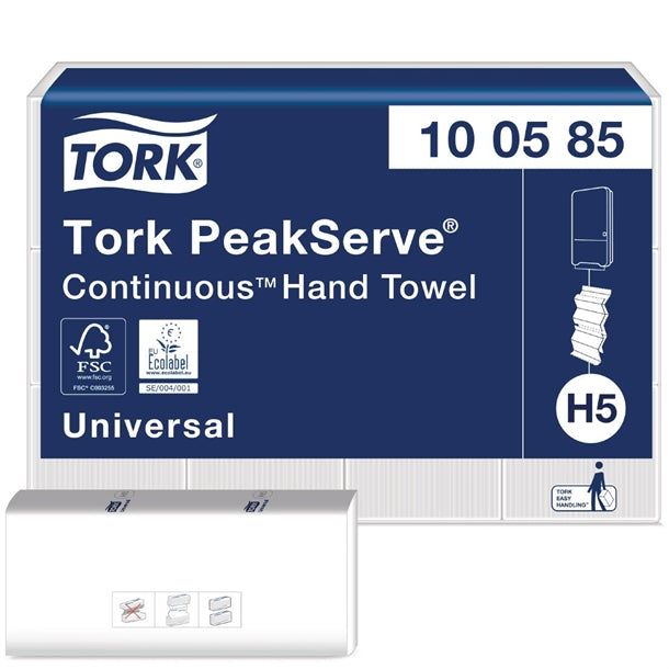 Tork PeakServe Continuous Paper Hand Towels White H5 (12 Pack) fs370