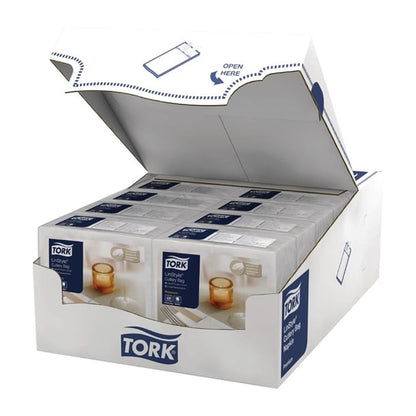 Tork LinStyle Cutlery Bag Napkins White (12 Pack) fs375