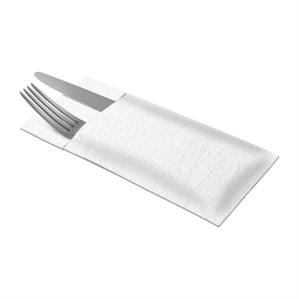 Tork LinStyle Cutlery Bag Napkins White (12 Pack) fs375