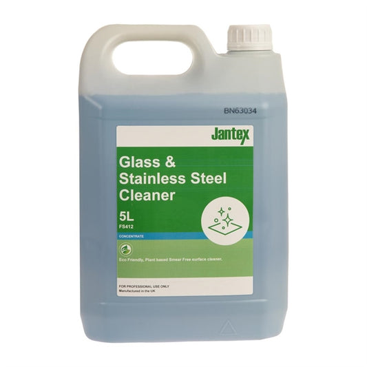 Jantex Green Glass and Stainless Steel Cleaner Concentrate 5Ltr fs412