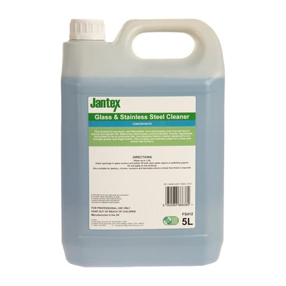 Jantex Green Glass and Stainless Steel Cleaner Concentrate 5Ltr fs412