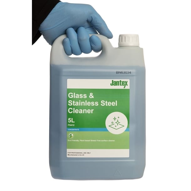 Jantex Green Glass and Stainless Steel Cleaner Concentrate 5Ltr fs412