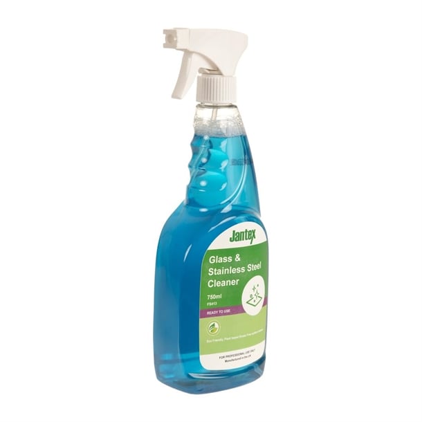 Jantex Green Glass and Stainless Steel Cleaner Ready To Use 750ml fs413