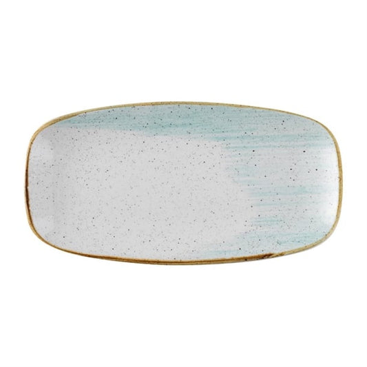 Churchill Stonecast Accents Chefs Oblong Plates Duck Egg 287x152mm (12 Pack) fs866