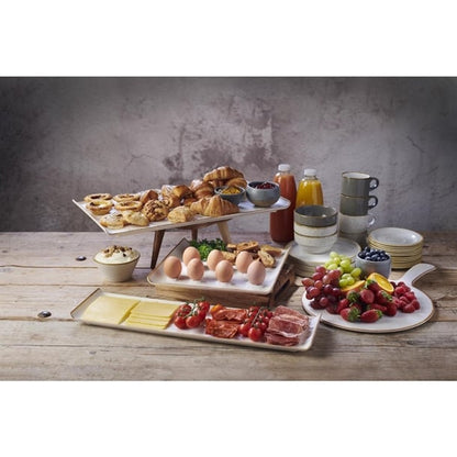 Churchill Melamine Stonecast Rectangular Buffet Tray 559x152mm (4 Pack) fs911