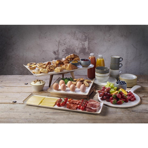 Churchill Melamine Stonecast Rectangular Buffet Tray 530x 325mm (2 Pack) fs912
