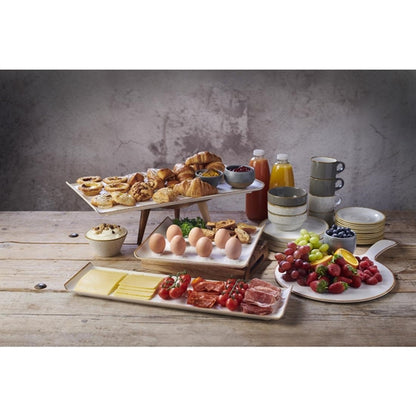 Churchill Melamine Stonecast Rectangular Buffet Tray 530x 325mm (2 Pack) fs912