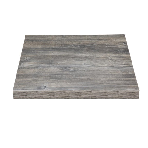 Bolero Pre-Drilled Square Melamine Table Top Ash Grey p_ft290