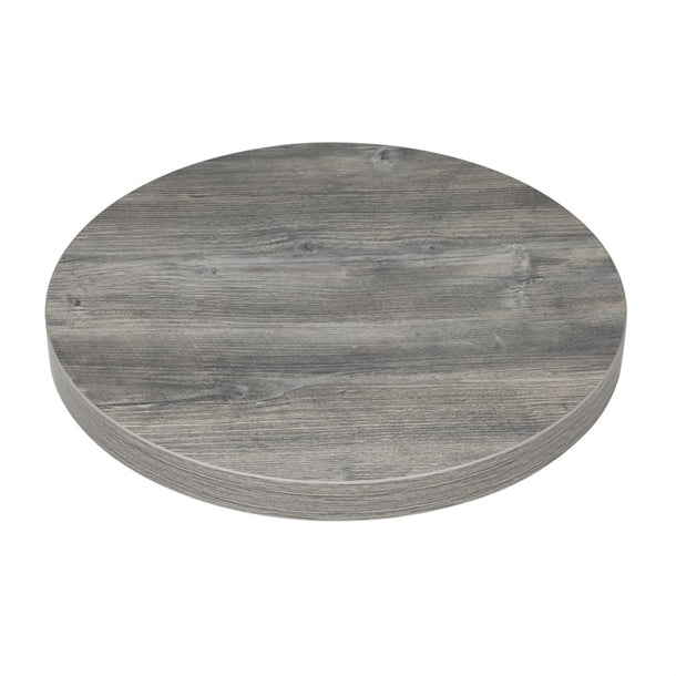 Bolero Pre-Drilled Round Melamine Table Top Ash Grey 600mm ft292