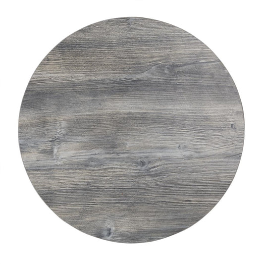 Bolero Pre-Drilled Round Melamine Table Top Ash Grey 600mm ft292