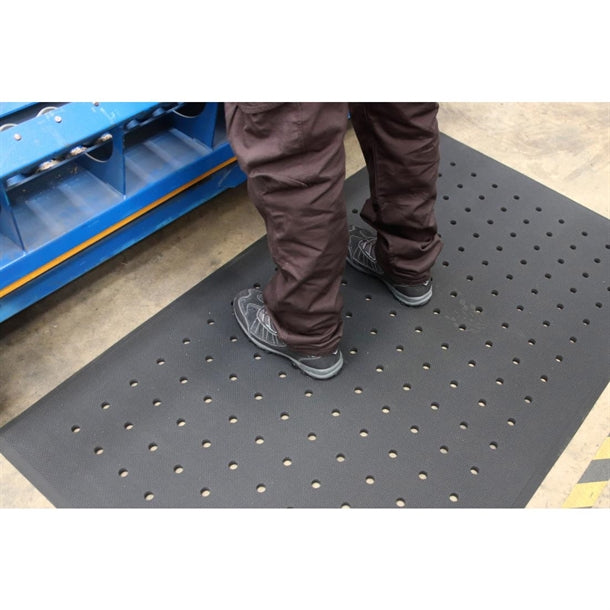 COBA Hygimat Anti-Fatigue Mat Black With Drainage Holes 0.6 x 0.9m ft341