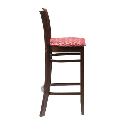 Manhattan Dark Walnut Bar Chair with Red Diamond Padded Seat ft430