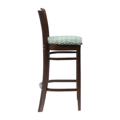 Manhattan Dark Walnut Bar Chair with Green Diamond Padded Seat ft433