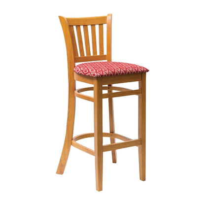Manhattan Soft Oak Bar Chair with Red Diamond Padded Seat ft434