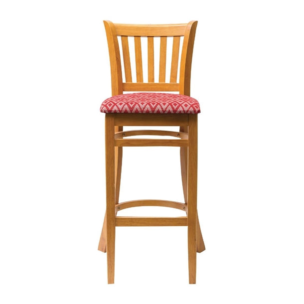 Manhattan Soft Oak Bar Chair with Red Diamond Padded Seat ft434