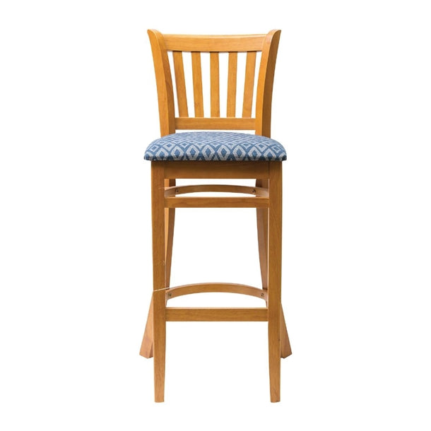 Manhattan Soft Oak Bar Chair with Blue Diamond Padded Seat ft436