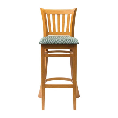 Manhattan Soft Oak Bar Chair with Green Diamond Padded Seat ft437