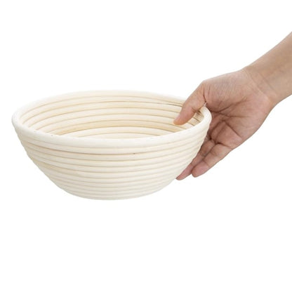 Vogue Rattan Proving Round Basket 220x80mm ft839