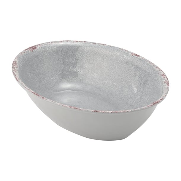 Casablanca Melamine Oval Bowl Grey 1.5Ltr ft934