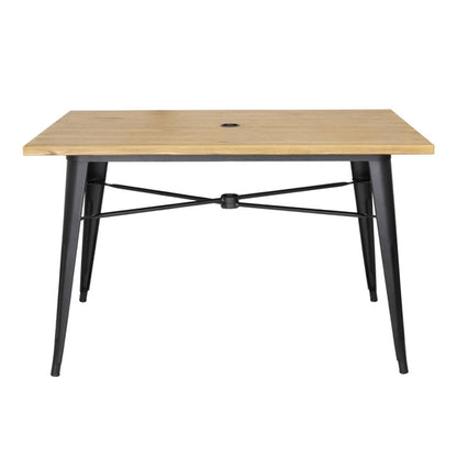 Bolero Complete Outdoor Aluminium Table Light Wood Effect Finish 1200x760mm ft954
