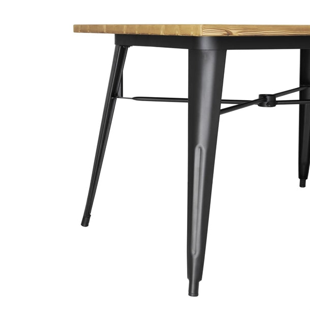 Bolero Complete Outdoor Aluminium Table Light Wood Effect Finish 1200x760mm ft954