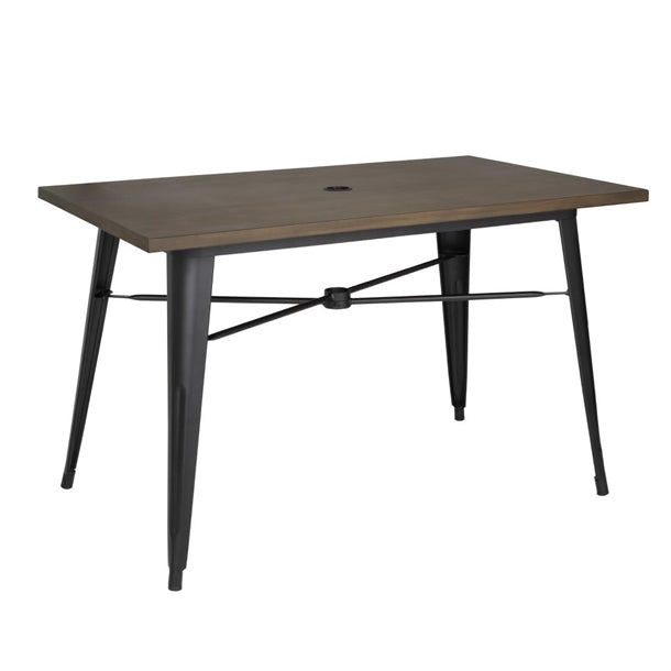 Bolero Complete Outdoor Aluminium Table Dark Wood Effect 1200x760mm ft955
