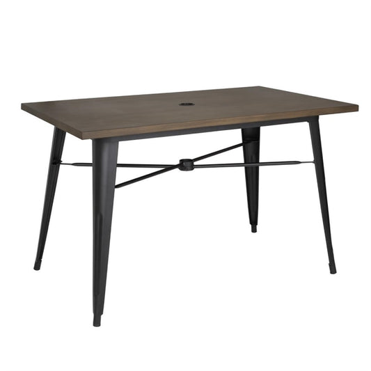 Bolero Complete Outdoor Aluminium Table Dark Wood Effect 1200x760mm ft955