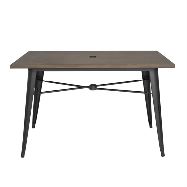 Bolero Complete Outdoor Aluminium Table Dark Wood Effect 1200x760mm ft955
