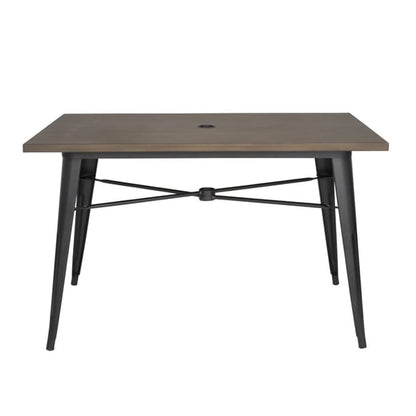 Bolero Complete Outdoor Aluminium Table Dark Wood Effect 1200x760mm ft955